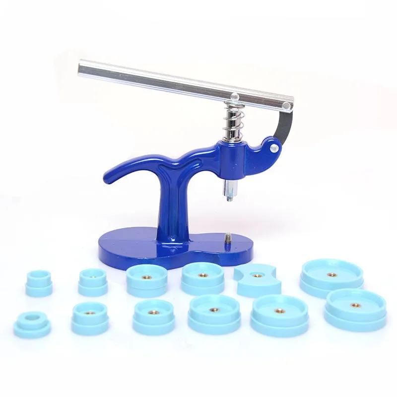 Blue Watch Back Closer Watchmaker Press Set Kits d'outils de réparation Boîtier en plastique Verre de cristal