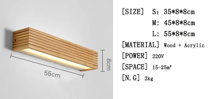 Modern Japanese Style Led Lamp Oak wooden Wall Lamp Lights Sconce for Bedroom Home Lighting,Wall Sconce solid wood wall light LLFA