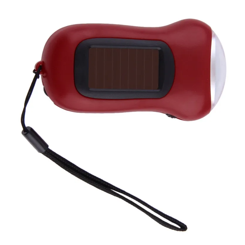 Mini Portable Hand Crank Dynamo 3 LED Solar Powered ficklampa Camping Torch3222100