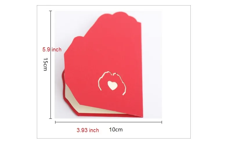 Wenskaarten Pop-up Kaarten Trouwkaarten Handgemaakte Verjaardagskaart Valentine Thanksgiving Kaart Groeten Kaart Liefde in Hand met Envelop