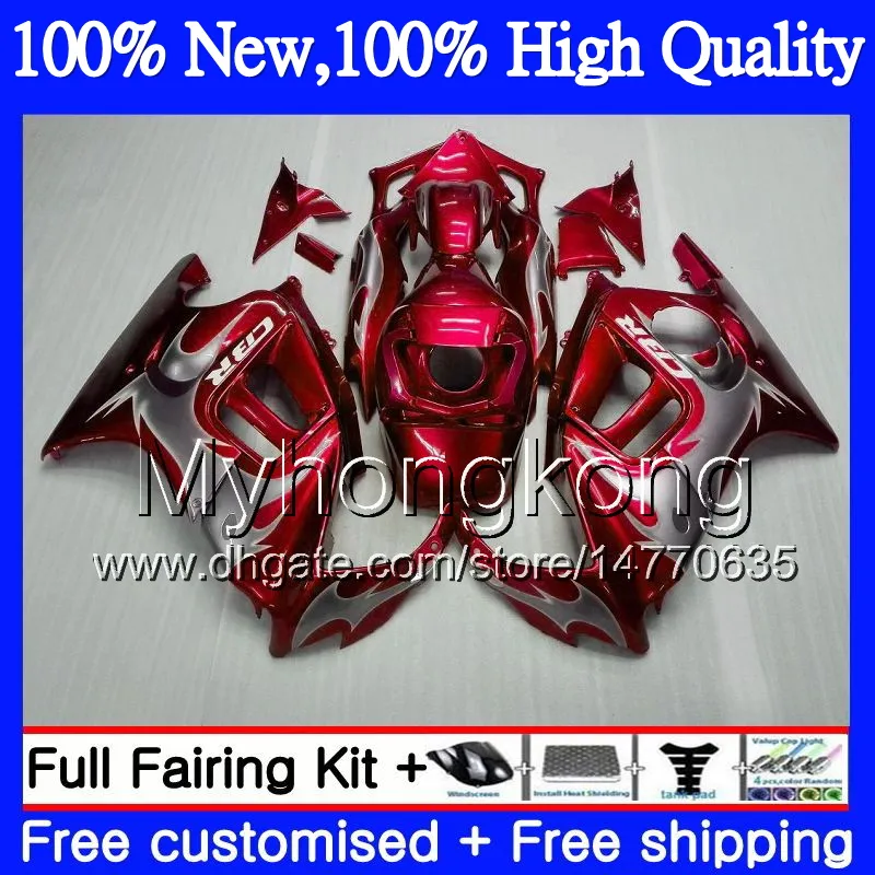 Red silvery Bodys Motorcycle For HONDA CBR600 F3 CBR600RR F3 CBR600FS 95 96 47MY1 CBR 600F3 FS 95 CBR600F3 CBR 600 F3 1995 1996 Fairing kit