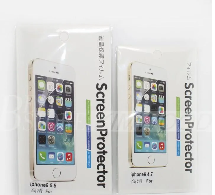 Clear Screen Protector Guard Film voor iPhone 8 x 7 Plus iPhone 6s Plus 5S Samsung Galaxy Note 5 Opmerking 4 S8 / S7 / S6 / S5