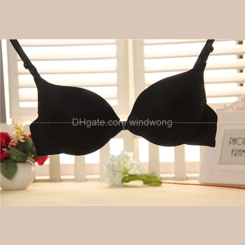 Sexy rassembler femmes réglables Lingerie Super Push Up soutien-gorge brassière fermeture avant coton B tasse sous-vêtements