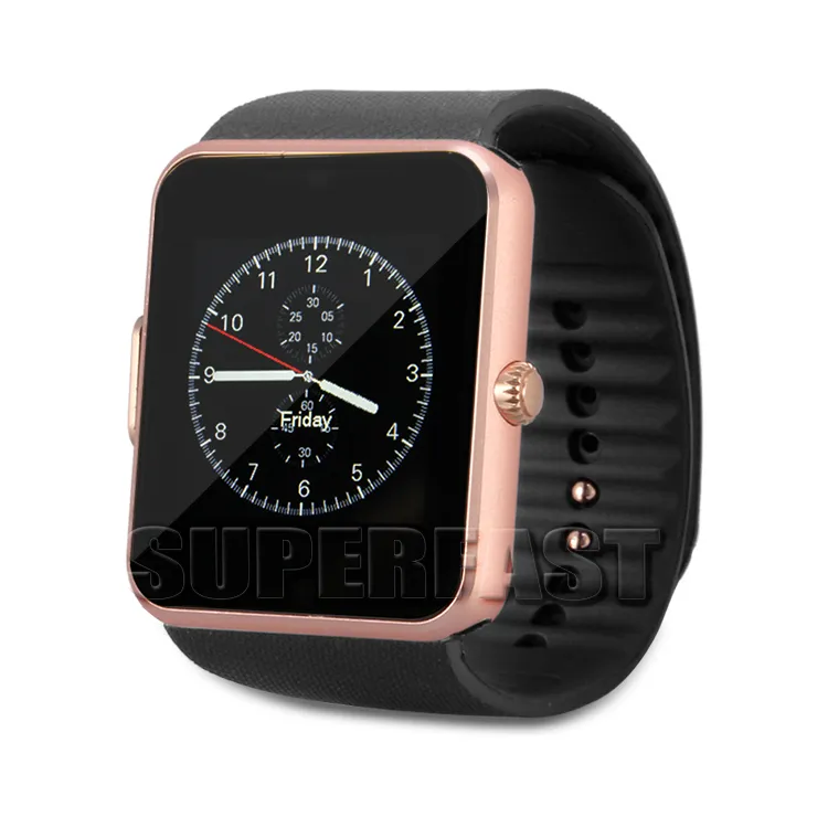 Gt08 relógio inteligente bluetooth smartwatches para smartphones android pulseira com slot para cartão sim suporte nfc tela de 144 polegadas saúde w8806561