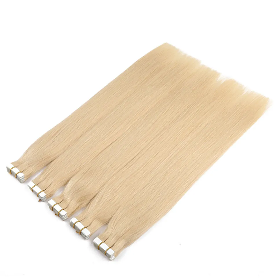 613 Tape in human hair extensions double drawn virgin brazilian tape extensions 1426inch brazilian virgin str7651733