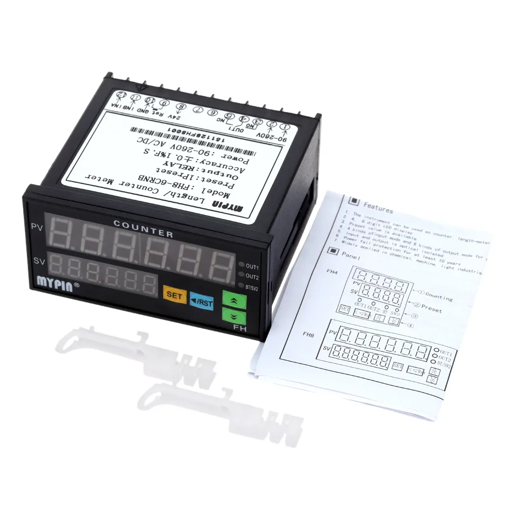 Livraison gratuite 90-260V AC / DC Compteur électronique numérique Compteur de lots 1 Sortie de relais préréglée Compteur de doigts pour personnes similaires