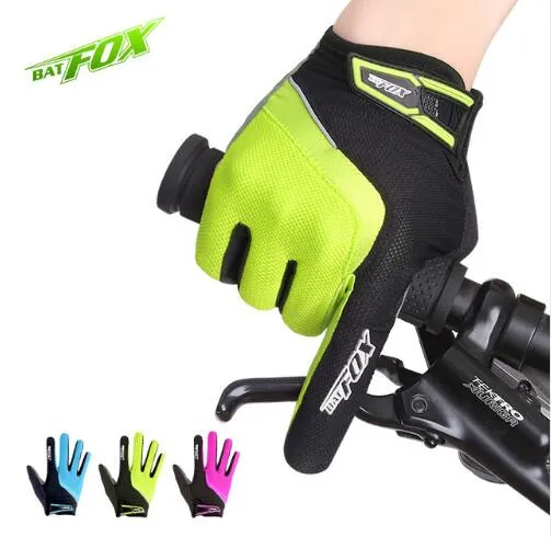 Top Quanlity 2017 Unisex Ciclismo Luvas Completa Dedo Poliéster Bicicleta Luvas MTB Road Mountain Sports Luvas à prova de vento Anti-choque Luva de bicicleta