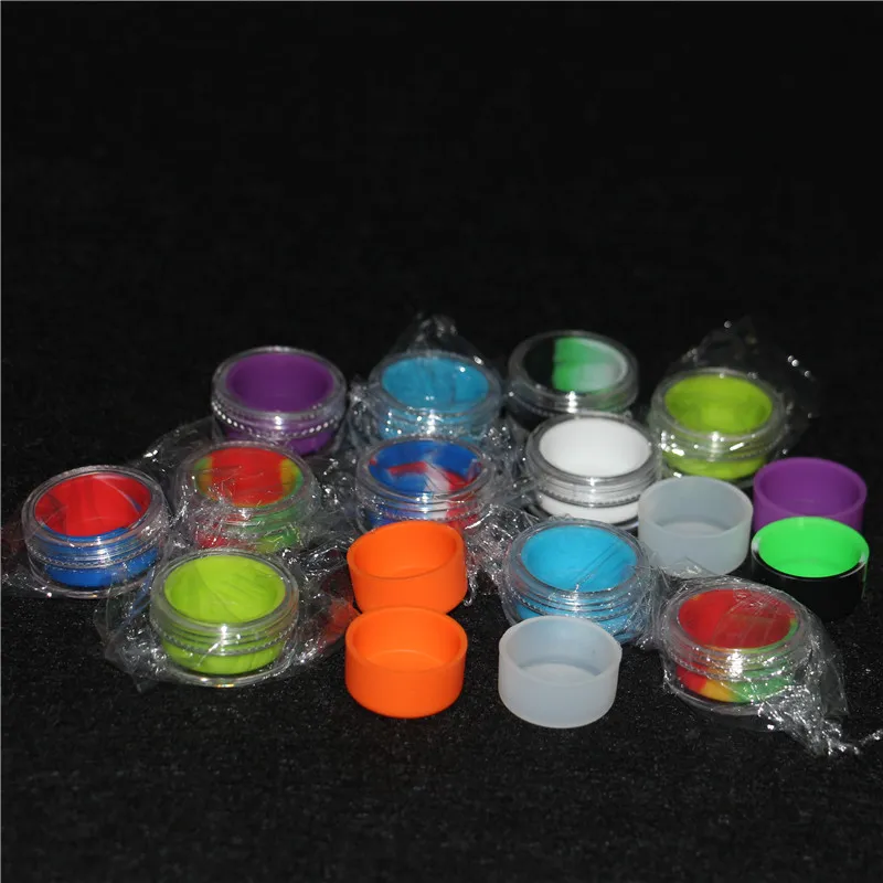 Acrylic silicon container 5ml wax concentrate make up silicone containers box food grade ABS makeup case dab dabber jars tool storage