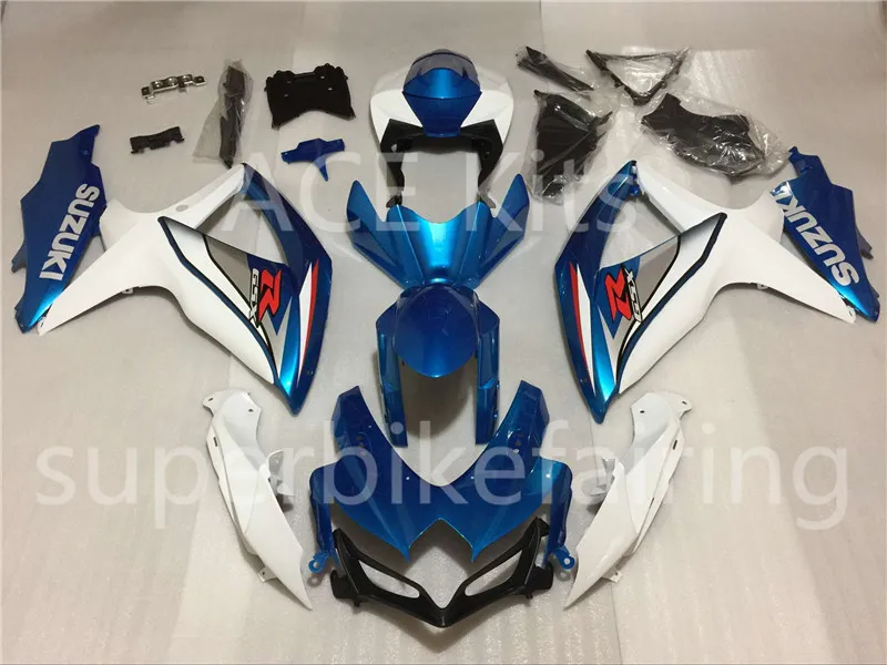 3 free gifts New Suzuki GSXR600 GSXR750 K8 08 09 10 2008 2009 2010 Injection ABS Plastic Motorcycle Fairing Blue and white