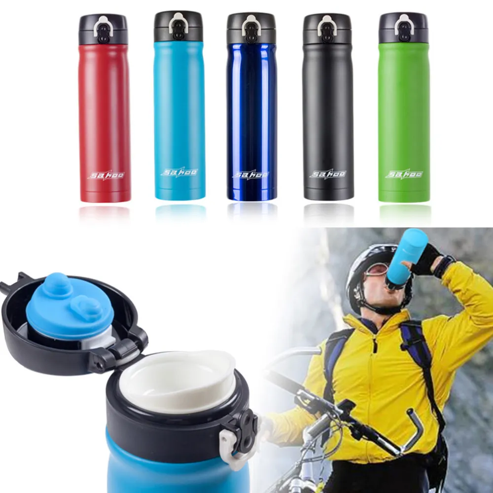Bike Bicycle Cycling Water Bottle Cup Stainless Steel Vacuum Flask