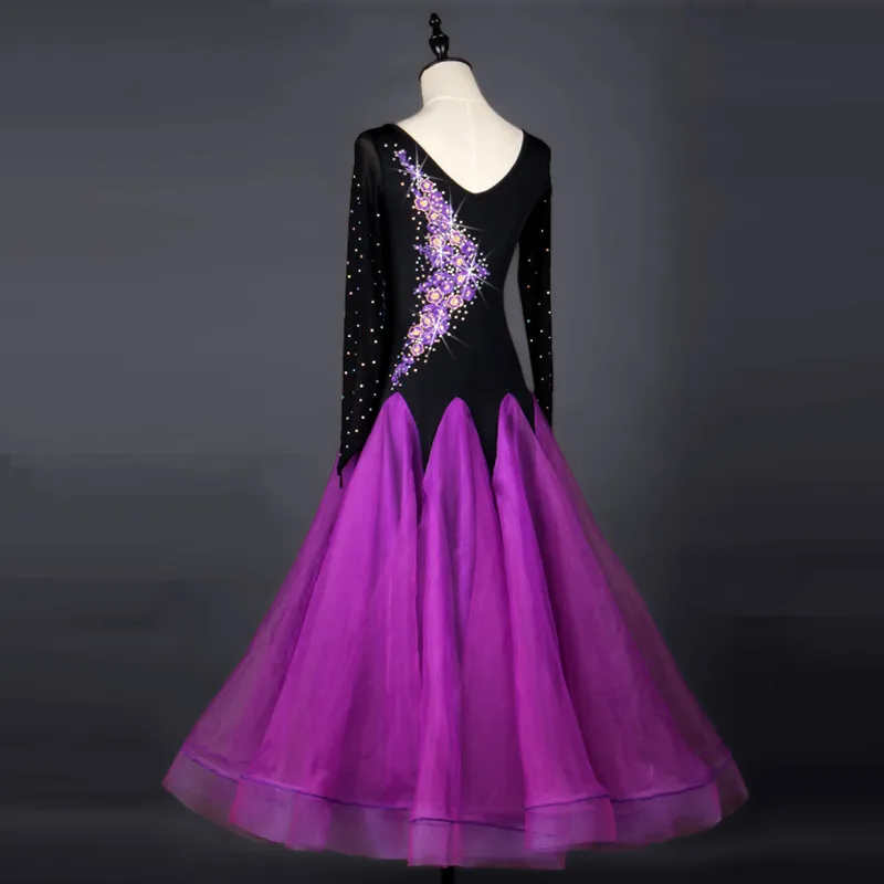 New Ballroom Dance Dress Modern Modern Waltz Tango Standard Strass Dance Dress personalizzabile i S-2XL