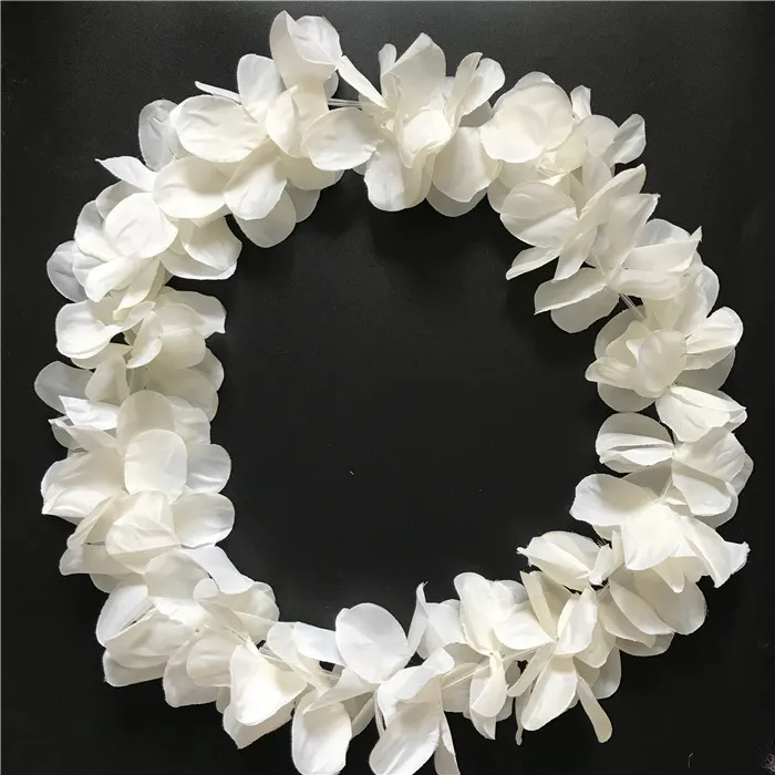 Blå Hawaiian Hula Leis Garland Halsband Blommor Konstgjorda Trädgård Festival Party Leverantörer Blommor 100st