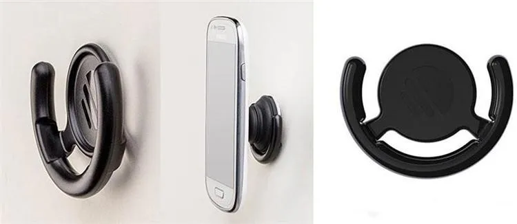 Multifunktion Telefonhållare Monut Clip Car Wall Office Home Hook för iPhone Samsung Cellphone Tabletter med Retail Bag Black White