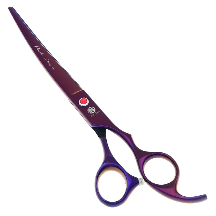 7.0 Inch Purple Dragon Forbici da taglio Forbici diradanti Curve Cesoie Forbici Pet professionali cani Grooming Tesoura Puppy, LZS0367