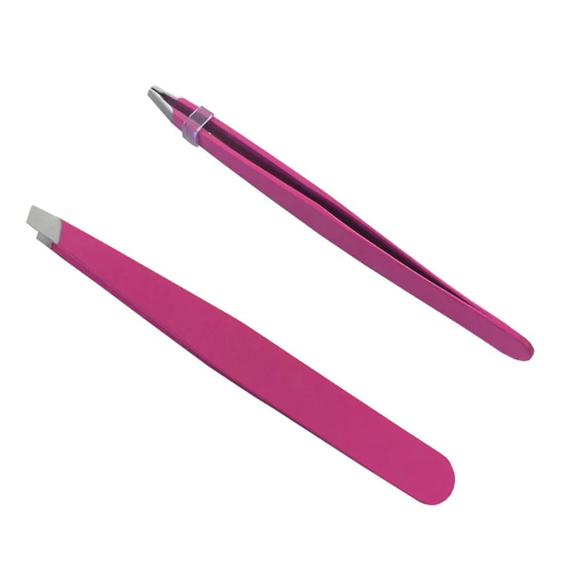 Rostfritt stål ögonbryn Tweezer set 9.6cm Slant Tips / Punkt Tips / Flat Tips Rose Eyebrow Pincett för hårborttagning Ansikte Skönhet ZA2360