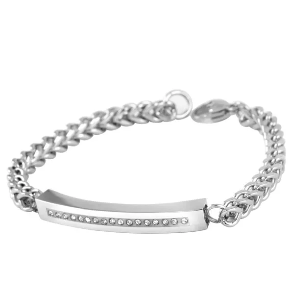 IJB5026 Stainless Steel Chain Bracelet Cremation Jewelry Crystal Memorial Ashes Keepsake Urn Funeral Casket Women's Bracelet1708