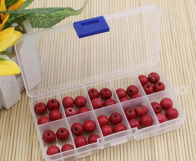 10 Slots ajustável Jóias Tool Box Organizer Armazenamento Beads Box jóias encontrar caixas PP Plastic Packaging Boxes 13 * 6.5 * x2.3cm