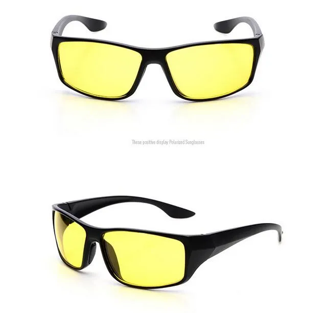 Unisexe HD Fashion Yellow Lenses Lunettes de soleil Vision nocturne Goggles Crivoile Verreurs de conduite Peroues UV Protection / 