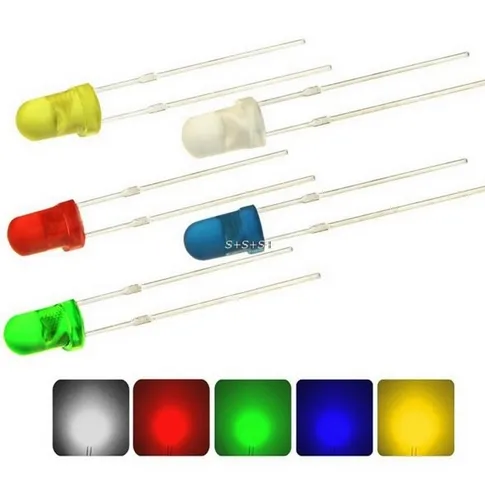 MIX à travers le trou diffusant la diode LED de 5mm de couleur rouge / vert / bleu / jaune