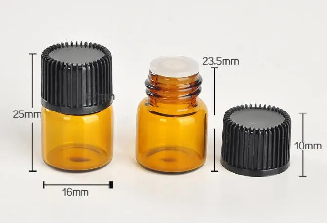 Mini bouteille en verre ambre de parfum 1ML, flacon d'échantillon 1CC, petite bouteille d'huile essentielle de parfum prix usine b708