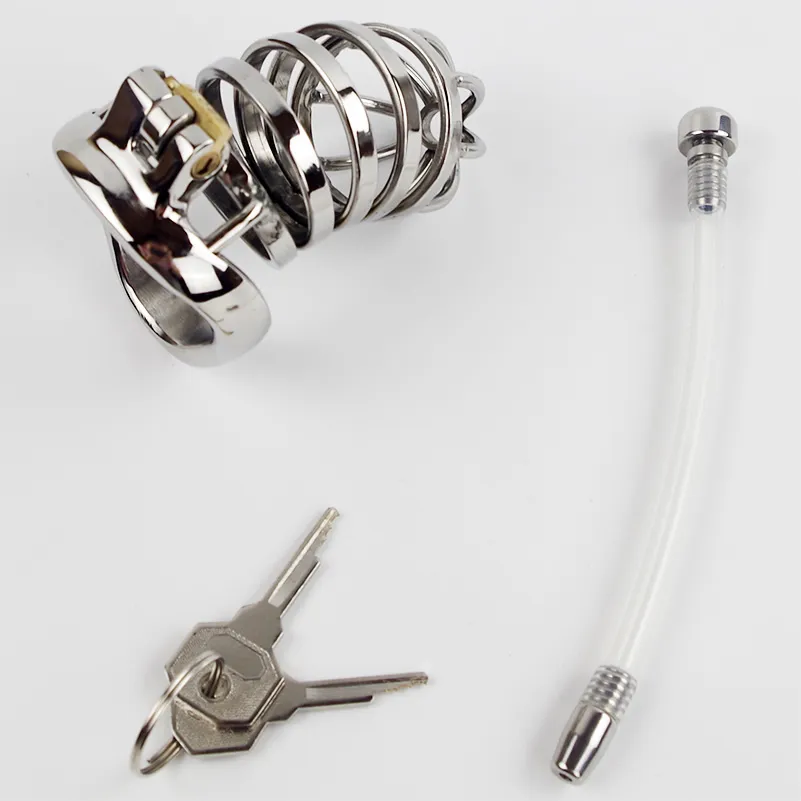 Neues männliches Gerät Edelstahl Metall Penis Lock Penisring Gürtel Männer A276-16625368