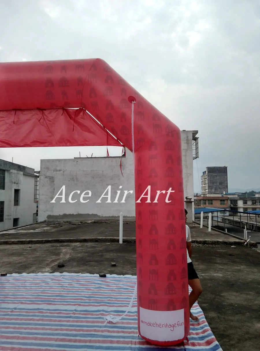 Full print inflatable Racing arch with removable Start & finish line Banner for Ancient Architectural Buildings Culture advertising