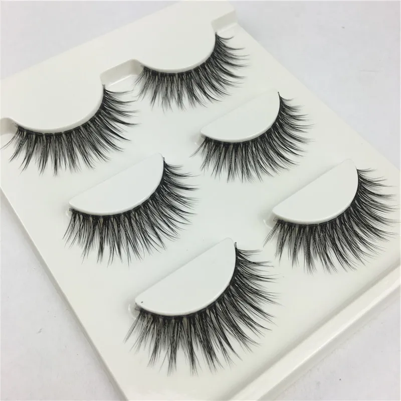 Faux nerts valse wimpers 3D natuurlijke lange crisse kriskras dikke zachte trouw driedimensionale nep wimpers mode make-up lashes