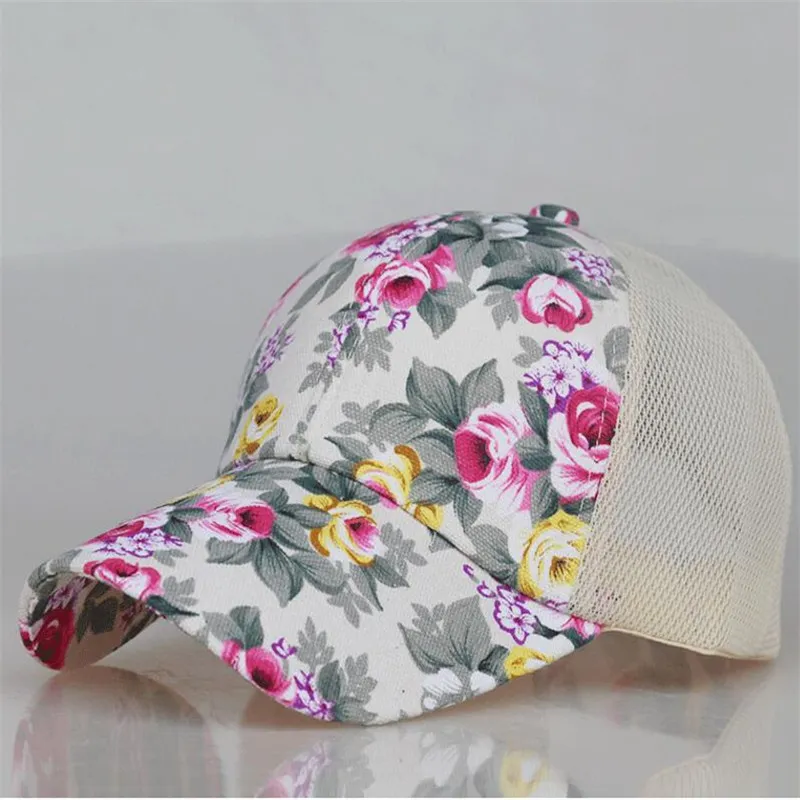 2017 Ny Floral Hat Baseball Cap Mesh Caps Sports and Leisure Visor Sun Hats Snapback Cap tillgängliga264j