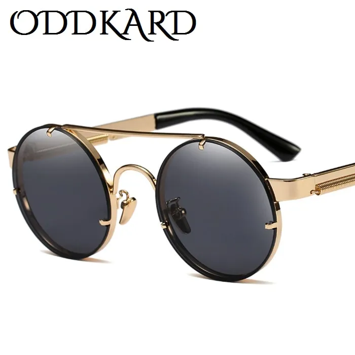 ODDKARD Moderne Steampunk Sonnenbrille Für Männer und Frauen Marke Designer Runde Mode Sonnenbrille Oculos de sol UV400