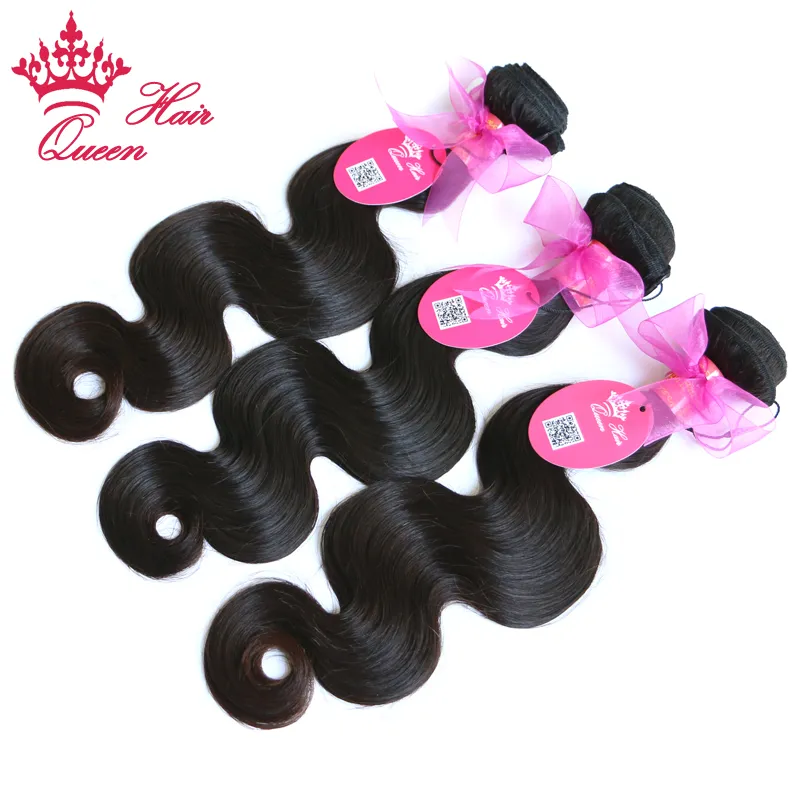 Queen Hair Products Estensione brasiliana dei capelli vergini Capelli umani dell'onda del corpo 4 pezzi lotto DHL veloce 6899790