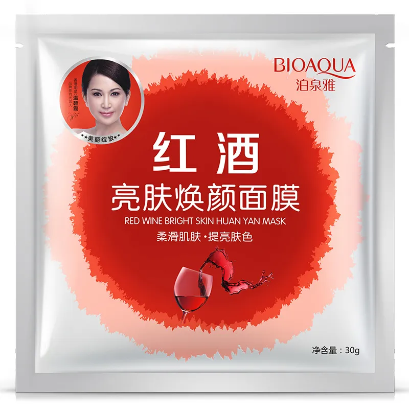 BioAqua Facial Mask Seaweed Moisturizing Snail Firming Milk Smooth Red Wine Bright Aloe Reservoir Moisturizing Face Mask Gratis frakt