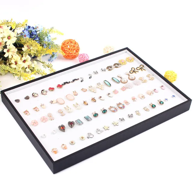 Hoge kwaliteit Sieraden Display Lade Ring Earring Case Oor Stud Plaat Sieraden Decoratie Oorbel Opslag Showcase