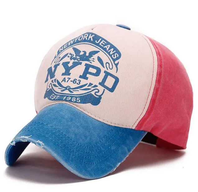 Хип-хоп Письма Бейсболка Установлены Спортивные Повседневные Бейсболки Мода Уличные головные уборы Регулируемый размер Хлопок Sun Hat NYPD Открытый Hat DHL