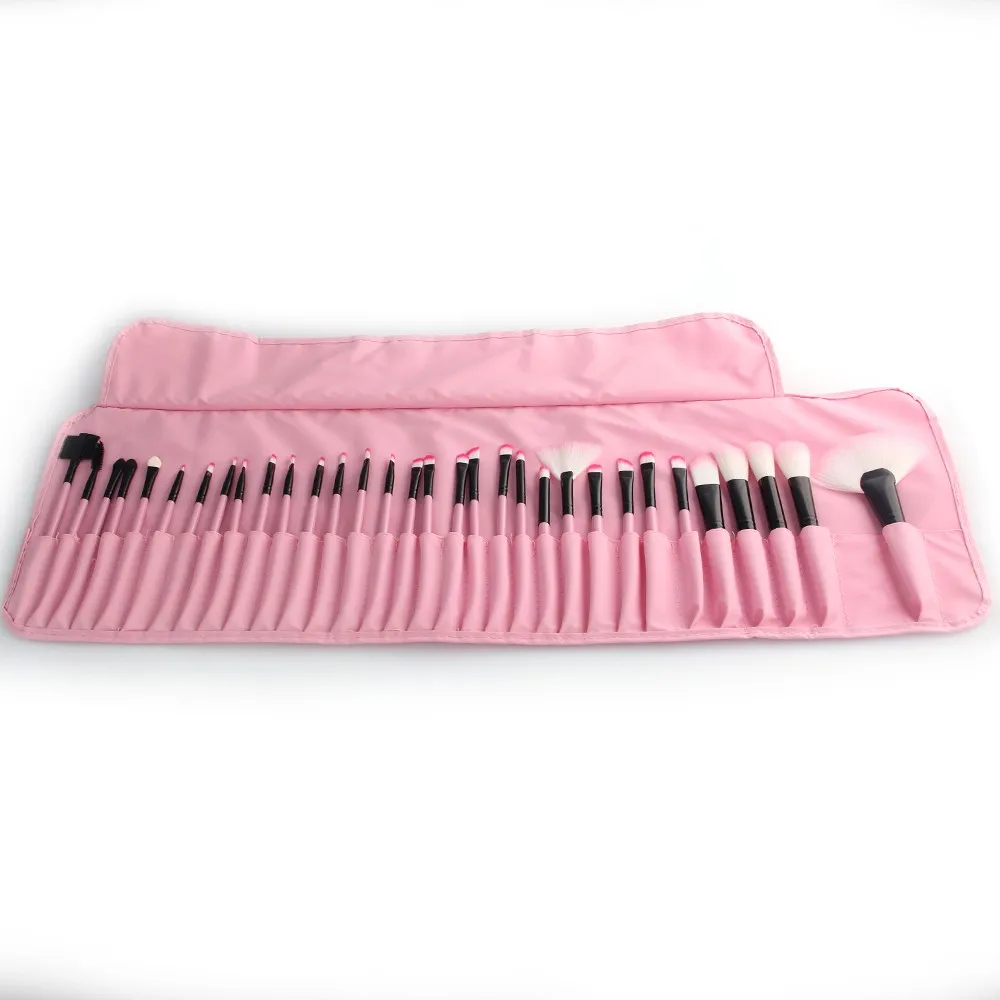 32 PCS Pink Wool Makeup Brushes Tools Set with Pouch Bag Foundation Cosmetic Eyes Facial Toiletry Make up Pinsel Brush Kit (9)