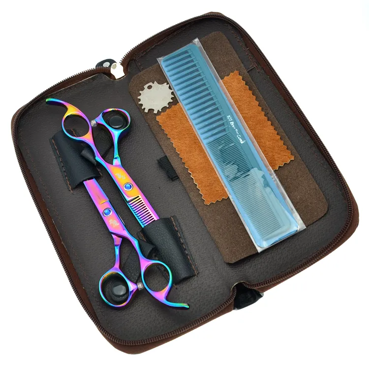 Rainbow Human Hair Hair Scissors Ulta Set For Barbers Daomo 5.5 Inch