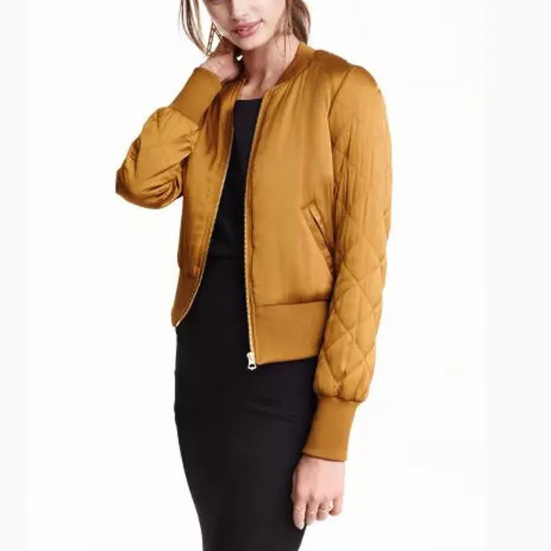 Wholesale Womens Bomber Jackes Quilted Jacket Ladies Short Thin Padded Baseball Flight Jackets Coats Candy Colors Outwear Tops Casacos From 17 11 DHgate
