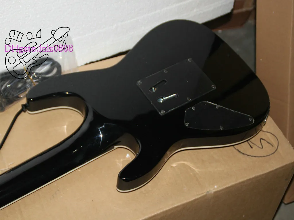 Custom Shop Preto 7 Cordas Guitarra Elétrica um pedaço pescoço Muito Beleza Tremolo dispositivo 7 Cordas Guitarras