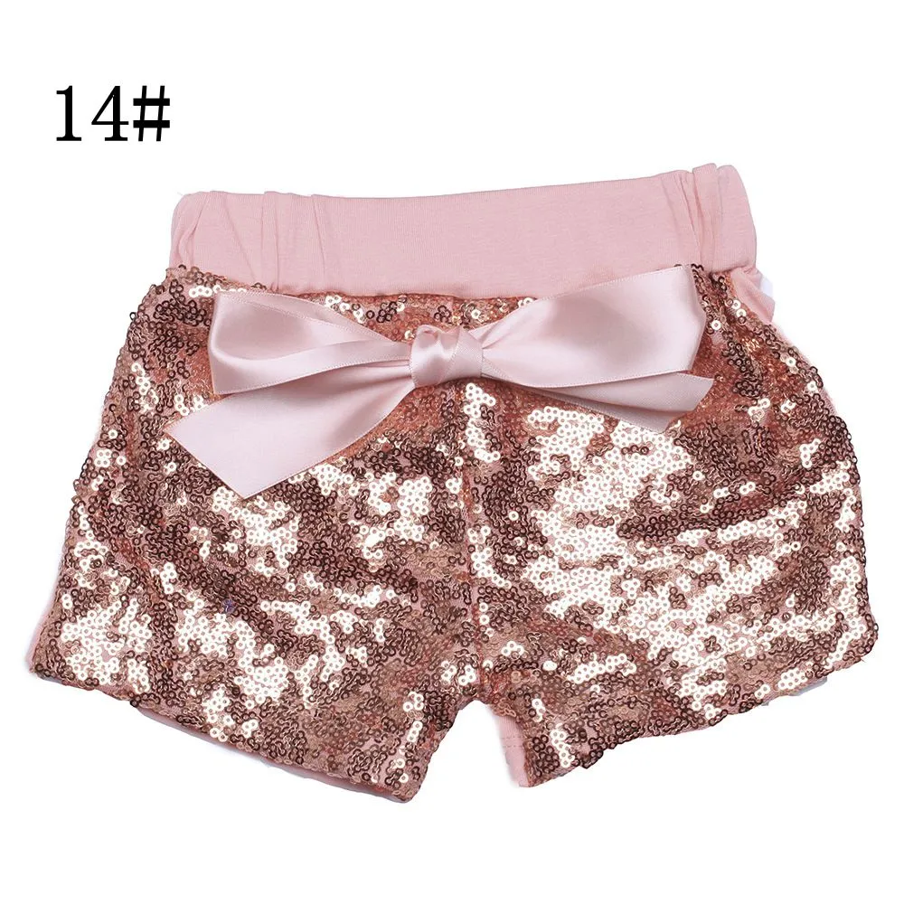 Pantaloncini con paillettes bambini Pantaloni Pantaloni casual Moda Infant Glitter Bling Dance hot pants Boutique Bow Princess Pantaloncini Abbigliamento bambini i 17-33