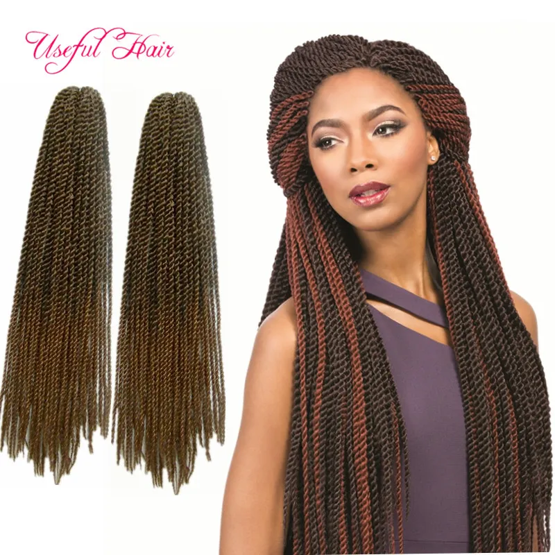 Ombre Haarbundels Senegal Vlecht 18 inch Senegalese Twist Vlecht 2x Pre-Loop Synthetisch Vlechten Haar Haak Hair Extensions Cloud Nine