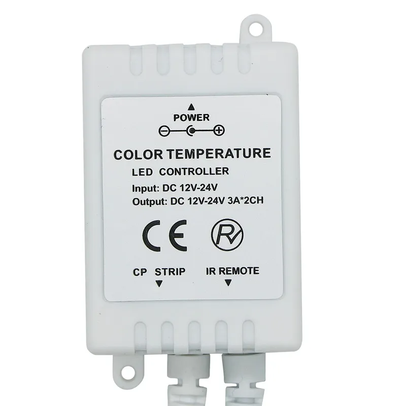 24 مفتاح IR عن بعد درجة الحرارة قتامة المراقب اثنين من لون CW + WW CCT تعديل للحصول على لون 5050/3528 بقيادة قطاع ضوء