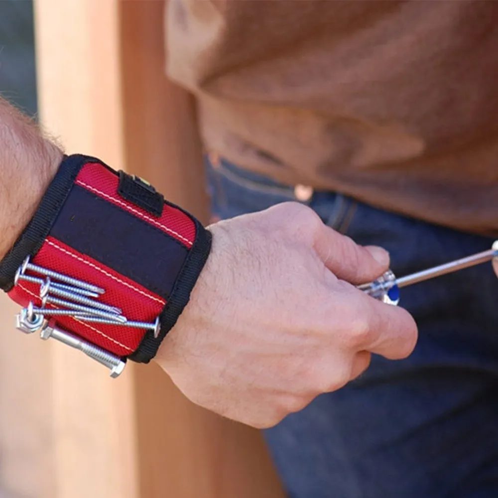 Magnetische polsband met sterke magneten voor het vasthouden van schroeven, spijkers, boorbeitjes Geweldig voor uw gereedschapstas, perfect voor autoreparatie