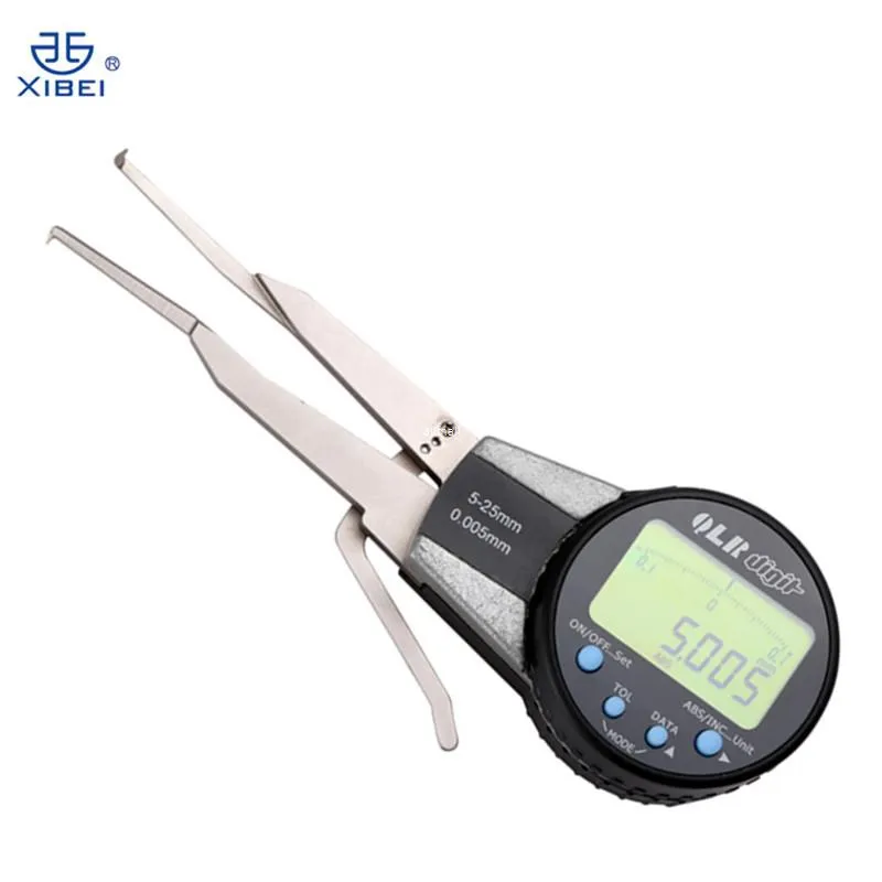 Freeshipping Digital Inside Caliper 5-25mm / 0.005mm Medidor Eletrônico Rotatable Dial Medindo Furo Sulco Medição Absoluta Micrômetro