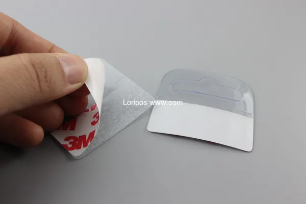 Självhäftande Pethangers Peghook Merchandising Hanger Tabs Round Hole Bulk Box Bag Holder Plastic Display Armerad Sticky Hang