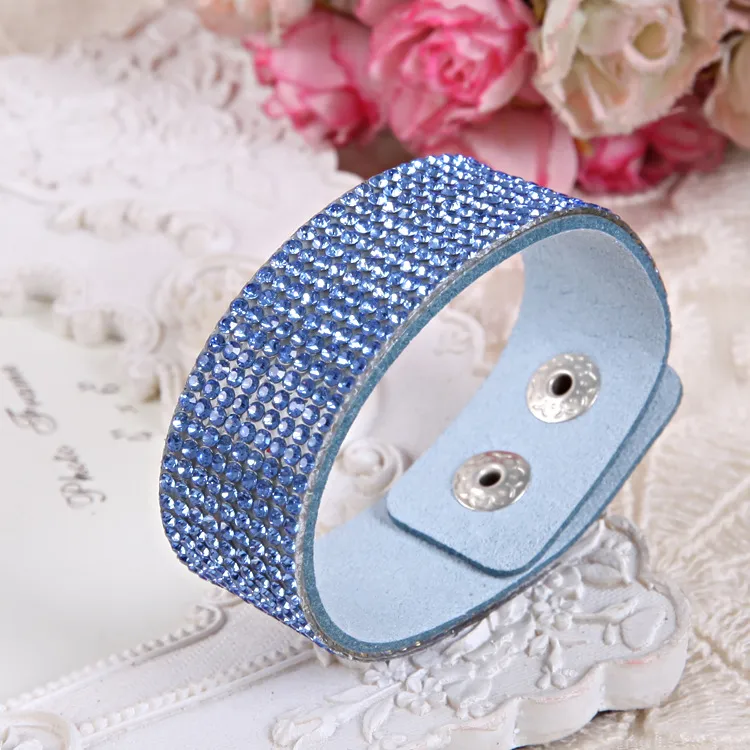 Fashion Leather Bracelet Crystal Wrap Bracelets For Women Multilayer Long Bracelets & Bangles Ladies Bracelet Fashion Jewelry