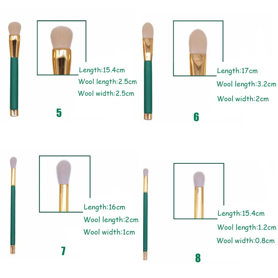 Vander 15Pcsset Green Makeup Brushes Set Kit Professional Foundation Brush Tool Beauty Tools Kits pincel maquiagem (49)