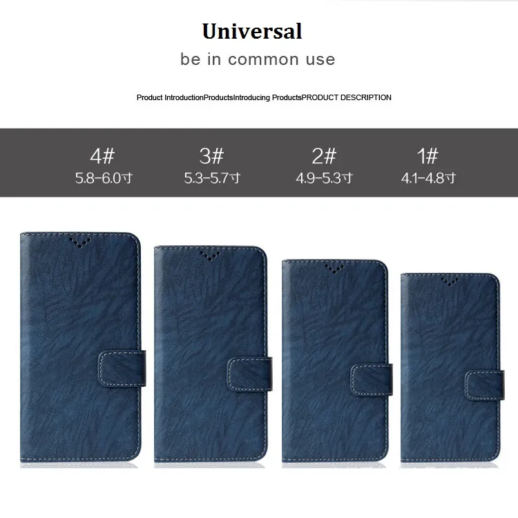 Luxury Universal Wallet PU Leather Magnetic Flip Stand Phone Case Pouch For Iphone X 8 7 6 Plus Samsung S8 S7 S6 4.1 To 6.0 Inch Cellphone