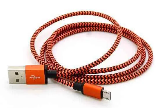 YPE C USB-kabel för S8 S8 plus obruten metallanslutning Tyg NYLON BRAID MICRO USB CABLE LED Laddare Cord V8 för Samsung S7 / 6/5 1m 2m 3m