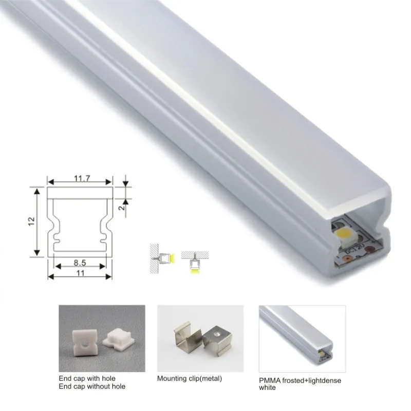 20 x 1m set / lot al6063 u Aluminiumprofil LED-remsa och kinesisk leverantör LED-kanal Aluminium för mark- eller golvbelysning