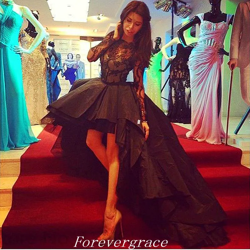Black High Low Gown: Long Sleeve Prom Gowns, Sexy... From Forevergrace,  $125.17 | DHgate.Com