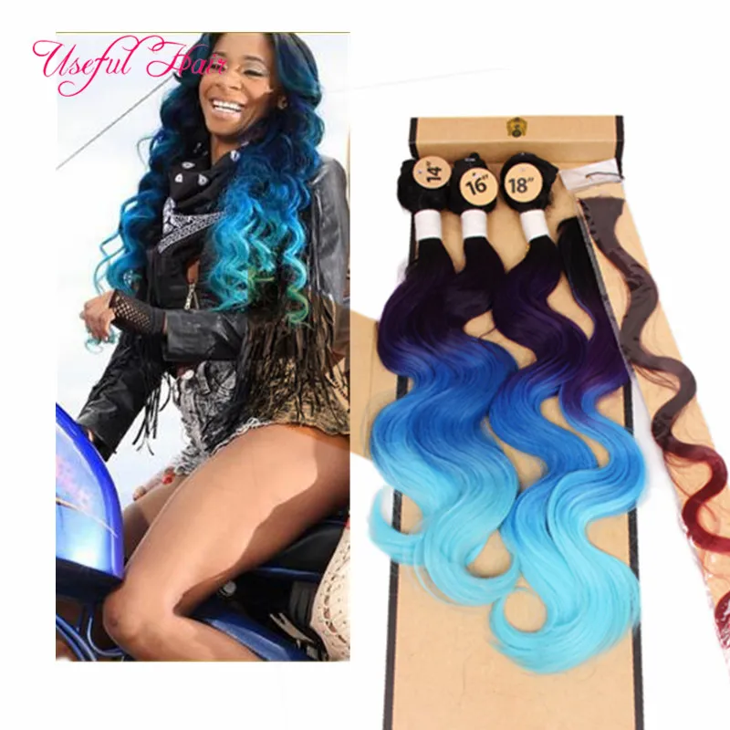 Fashion Machine double wefts hair bundles 4pcs/lot body wave hair weaves 220g synthetic lace closure sew in hair extensions weaves closure